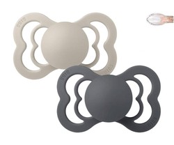 2 BIBS Supreme Sand/Iron Silicone Pacifiers