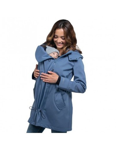 Manteau de portage et maternité Wombat Shell Bleu