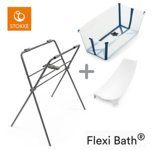 Bañera Stokke con soporte y hamaca Flexi Bath completa