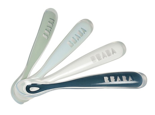 Béaba set of 4 silicone spoons for 1st age