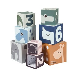 TEKOR 6 cajas apilables de madera, bloques de construcción arcoíris | Tazas  apilables y anidables para niños pequeños | Montessori Preescolar