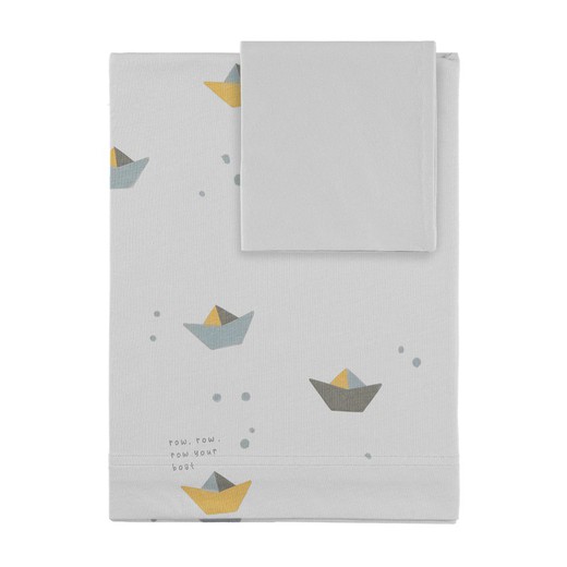 Juego sábanas tríptica cuna 70x140 cm Baby Clic CONFETTI IVORY