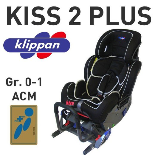 Silla de coche Klippan Kiss 2 Plus con base Isofix y reposacabezas negro