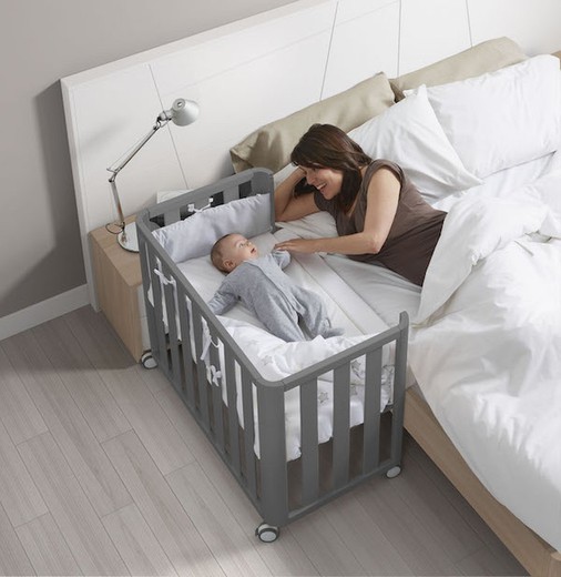 Lit bébé miniature DOCO Sleeping GREY 90x50 - Complet — Noari Kids