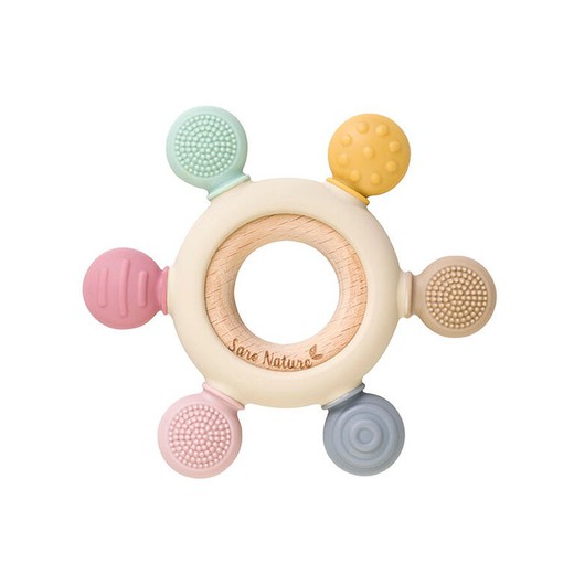 SARO wood/silicone sensory teether