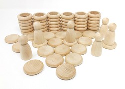 Nins®, rings & coins. Natural wood - Grapat