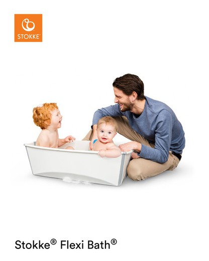 Stokke Flexi bain Bundle - Wit avec support (baignoire bébé + support  nouveau-né +