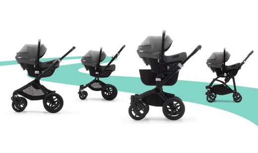 Bugaboo Turtle Air pack with isofix base and ride adapters