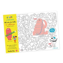 Pack of 40 individual placemats to color