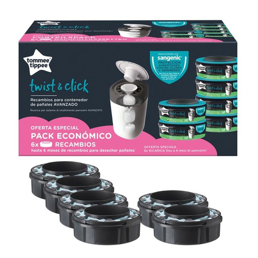 Pack económico - 6 recambios Sangenic Twist & Click