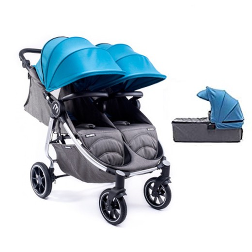 FOLLOWED BROTHERS PACK Easy Twin 4 + 1 carrycot - SILVER CHASSIS