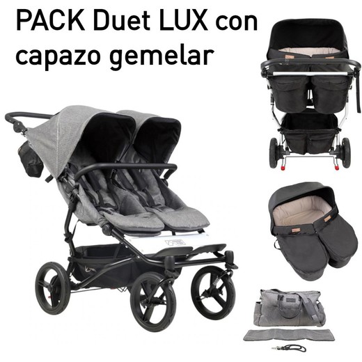 Pack MB Duet Luxury Collection con Capazo Gemelar y capa de lluvia doble