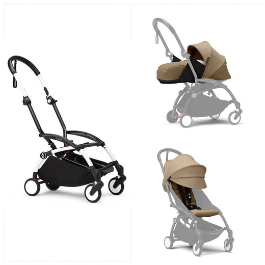 Cochecito Stokke YOYO3 con pack recién nacido y silla (chasis blanco)