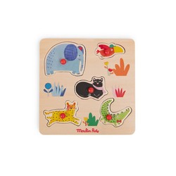 Puzzle encajable 5 animales Toupitis Moulin Roty