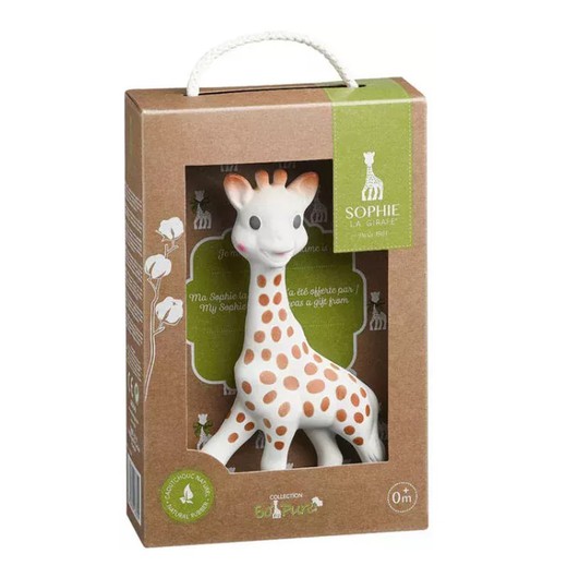 Sophie La Girafe mit ihrer SO'PURE-Geschenkbox