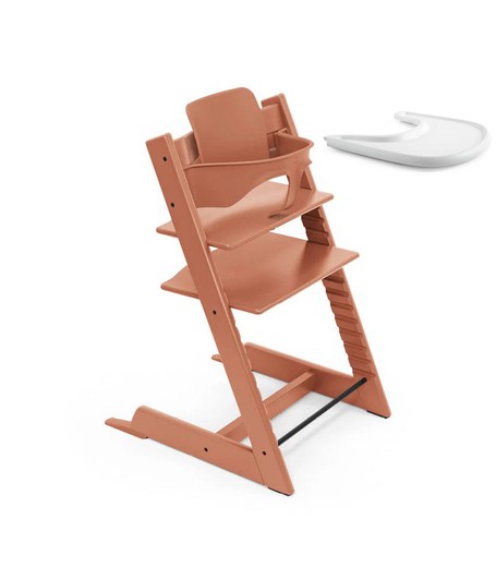 Chaise haute Stokke Tripp Trapp + ensemble bébé + plateau