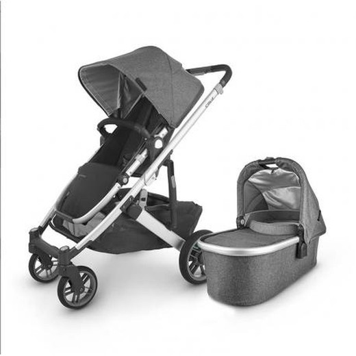 UPPAbaby CRUZ v2 duo avec nacelle - JORDAN, gris chiné