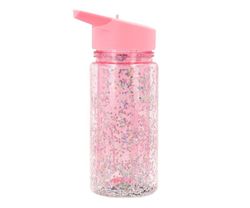Bouteille en plastique Tutete Glitter Stars avec paille
