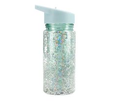 Bouteille en plastique Tutete Glitter Stars avec paille