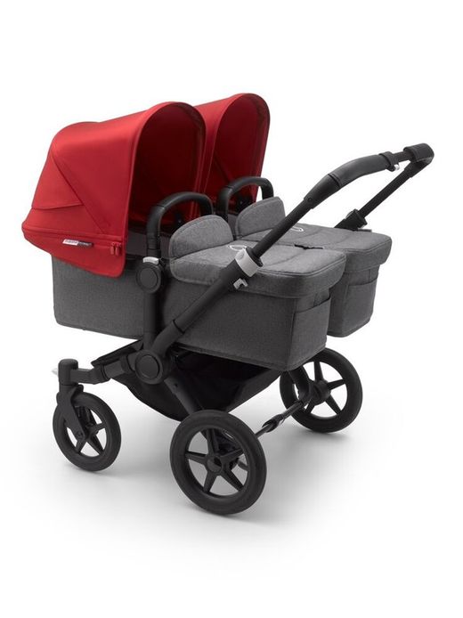 Bugaboo Donkey3 Twin Vollaluminium / Melange Grau / Rot