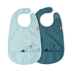 Pack 2 baberos con velcro y bolsillos Done By Deer