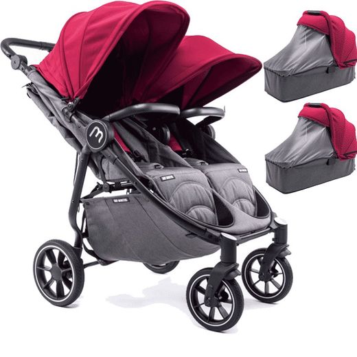 TWIN PACK Easy Twin 4 + 2 carrycots - BLACK CHASSIS