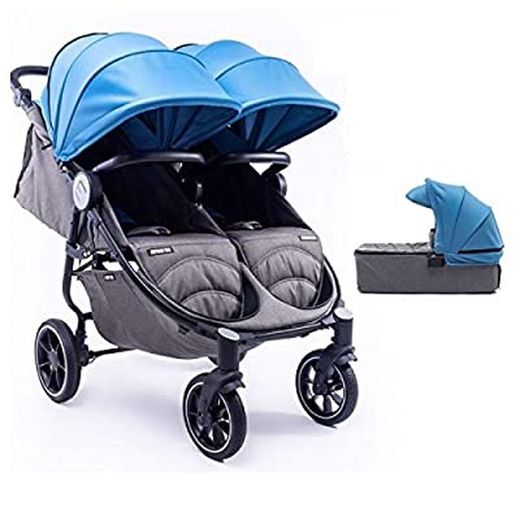 PACK HERMANOS SEGUIDOS Easy Twin 4 + 1 capazo - CHASIS NEGRO