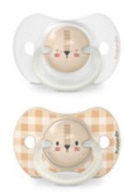 Pack x2 Sucettes silicone avec anneau lumineux 6/18m Suavinex