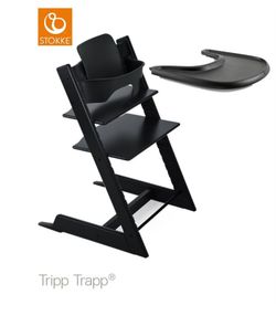Cadeira alta Stokke Tripp Trapp + Conjunto de bebê + Bandeja